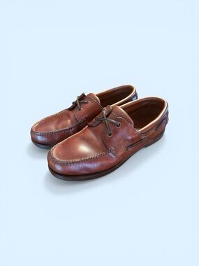 LL Bean Men's Vintage Casco Bay Boat Mocs II Shoes Size 9.5 D Brown Leather